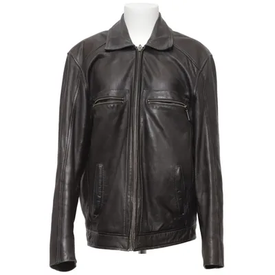 Läderjacka (Svart) från Saki Collection Bomull, Skinn, Polyester