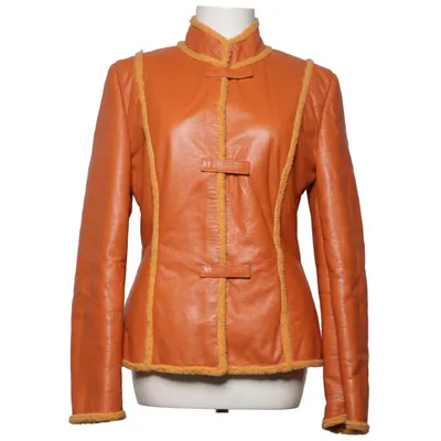 Veste en cuir (Marron, Jaune) de Franco Callegari Cuir, Viscose
