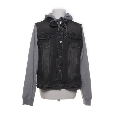 Jeansjacka (Grå, Svart) från Allegra K Bomull, Polyester