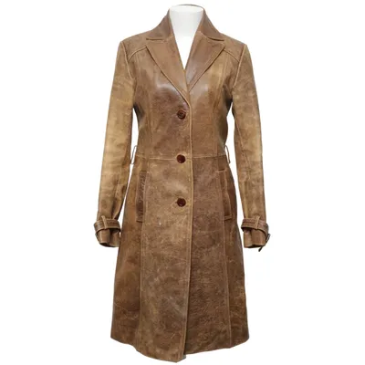 Veste longue en cuir (Marron) de Formul@ Joven Cuir, Polyester