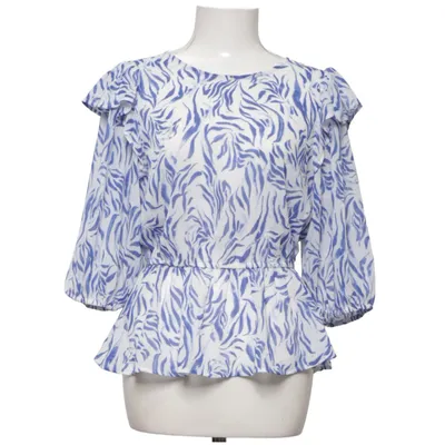 Blouse (Blue, White) from KappAhl Polyester