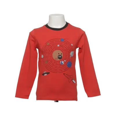 Langærmet t-shirt (Rød, Flerfarvet) fra Me&i Elastan, Økologisk bomuld
