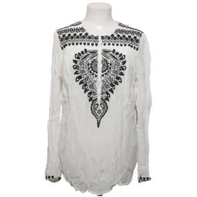 Bluse (Hvid, Sort) fra Culture Bomuld, Viscose