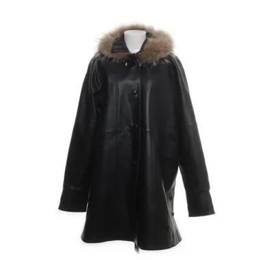 Leather coat (Black) from Echt Leder Acrylic, Leather, Polyamide, Polyester