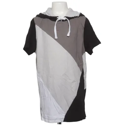 Korte mouwen capuchon sweater (Zwart, Grijs, Wit) van PSW Katoen