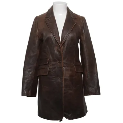 Læderfrakke (Brun) fra Hollies Læder, Polyester