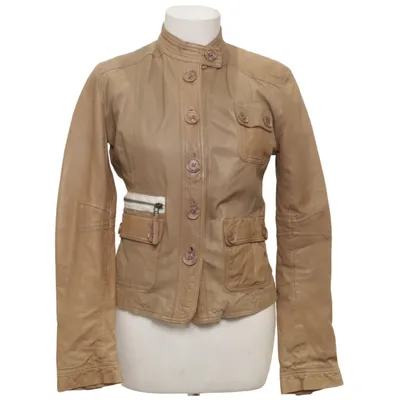 Leren jack (Bruin) van MDK Katoen, Leer, Polyester