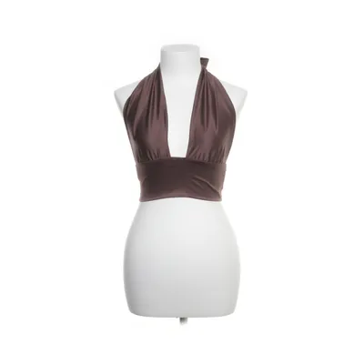 Halternecktopp (Brun) från Gina Tricot Elastan, Polyester