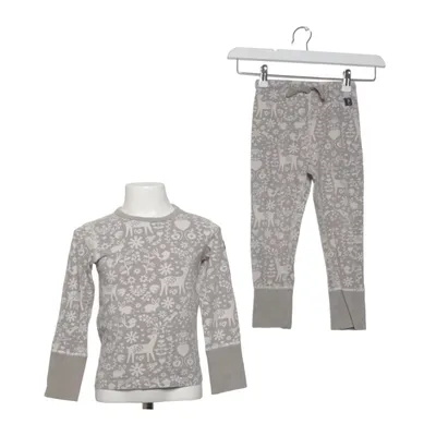 Pyjamas (Grå, Vit) från Polarn O. Pyret Elastan, Ekologisk bomull
