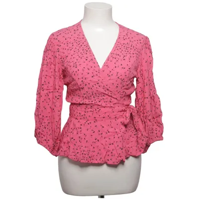 Slå-om bluse (Pink, Sort) fra Ganni Viscose