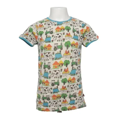 T-shirt (Beige, Flerfarvet) fra Småfolk Bomuld, Elastan, Modal