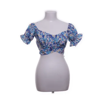 Crop top (Blauw, Meerkleurig) van L&S Elastaan, Polyester