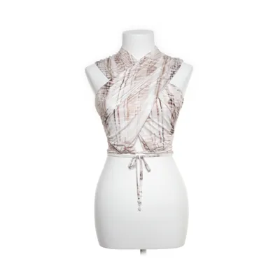 Crop top (Beige, Meerkleurig) van PrettyLittleThing Elastaan, Polyester