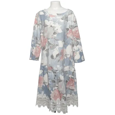 Jurk (Blauw, Roze, Wit) van Lily Rose Katoen, Elastaan