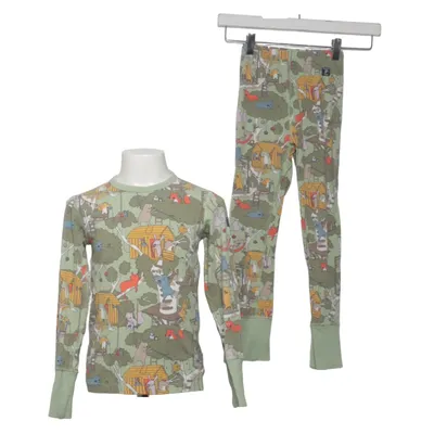 Pyjamas (Grön, Flerfärgad) från Polarn O. Pyret Elastan, Ekologisk bomull