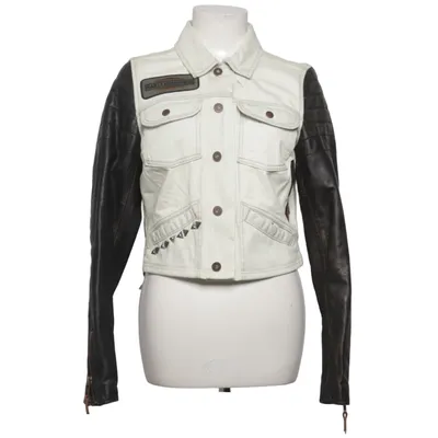 Jacka (Vit, Svart) från Harley Davidson Bomull, Skinn, Polyester
