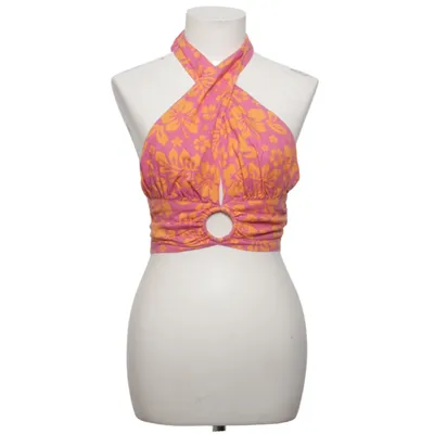 Halter neck top (Pink, Orange) from Bik Bok Linen, Viscose