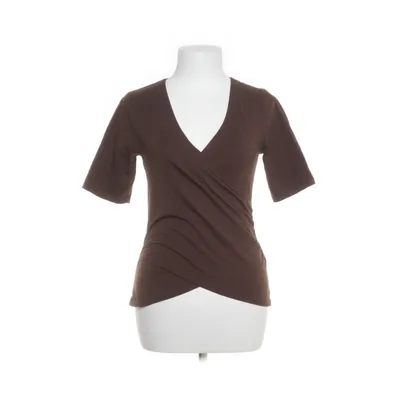 Wrap top (Brown) from Three Sixty Five Cotton, Elastane
