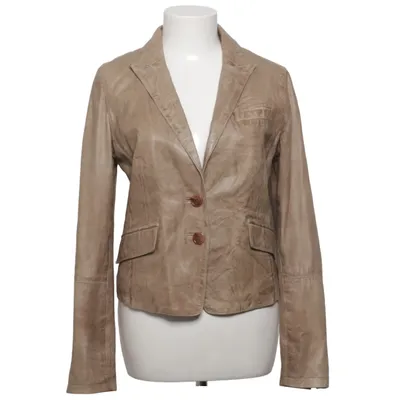 Blazer en cuir (Marron) de Set Coton, Élasthane, Cuir, Polyester