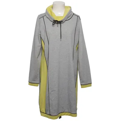Jurk met col (Grijs, Geel) van Kenny S. Katoen, Elastaan, Polyester, Viscose
