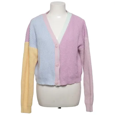 Strickjacke (Blau, Pink, Gelb) von Pieces Polyester