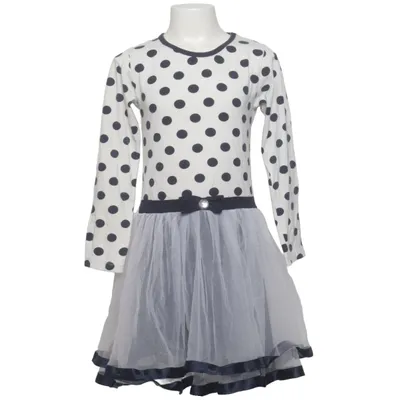 Jurk (Wit, Blauw) van Breeze Girls Katoen, Elastaan