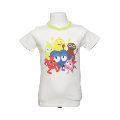 T-shirt (Vit, Flerfärgad) från Me&i Elastan, Ekologisk bomull