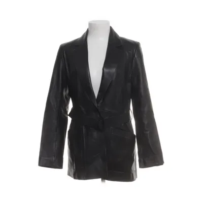 Läderkavaj (Svart) från Massimo Dutti Polyester, Skinn