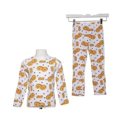 Pyjamas (Vit, Gul) från Contrast Bomull