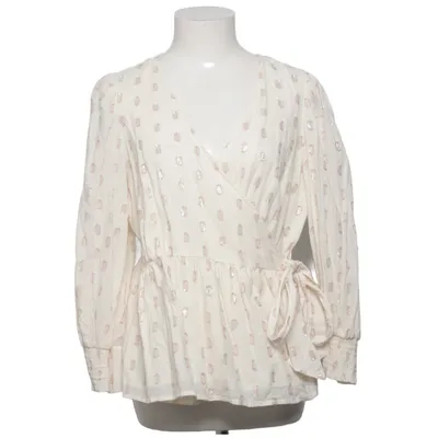 Wrap blouse (Beige) from YAS Cotton, Metallic fiber
