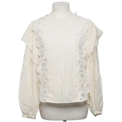 Blouse (Wit) van Mango Katoen, Polyester, Viscose