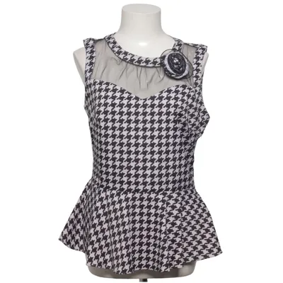 Top péplum (Noir, Blanc) de Oxygene Élasthane, Polyester