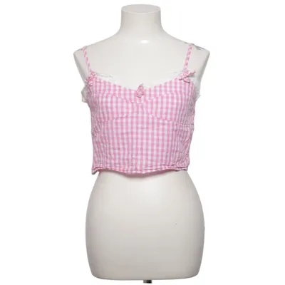 Crop top (Pink, Hvid) fra Romwe Elastan, Polyester