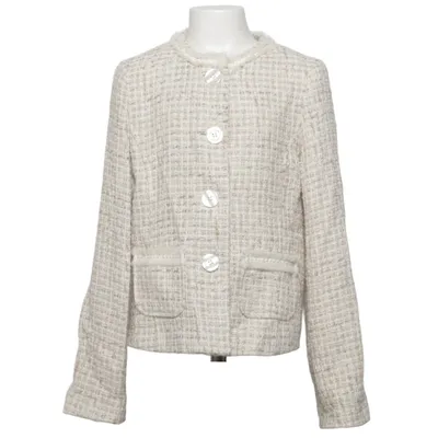 Blazer (Blanc, Beige) de Benetton Class Acrylique, Coton, Polyester, Laine
