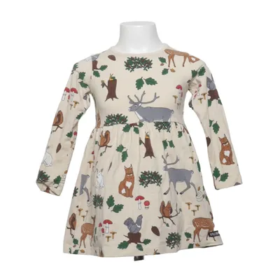 Klänning (Beige, Flerfärgad) från Villervalla Elastan, Ekologisk bomull