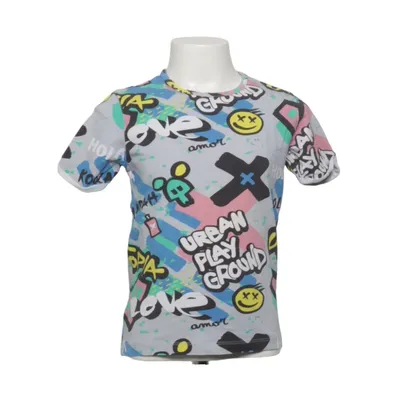 T-shirt (Grå, Flerfärgad) från Koolabah Elastan, Ekologisk bomull