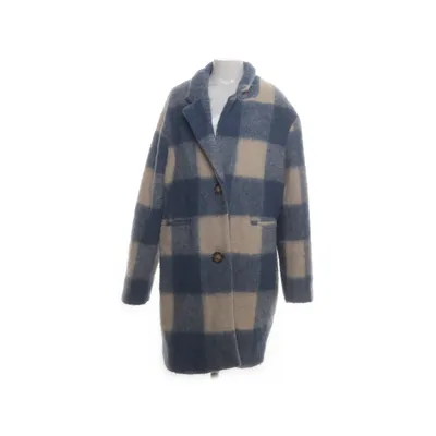 Coat (Blue, White) from Zara Acrylic, Polyester, Wool