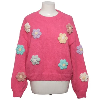 Sweater (Pink, Multicolored) from Luzabelle Acrylic, Cotton, Polyamide, Polyester