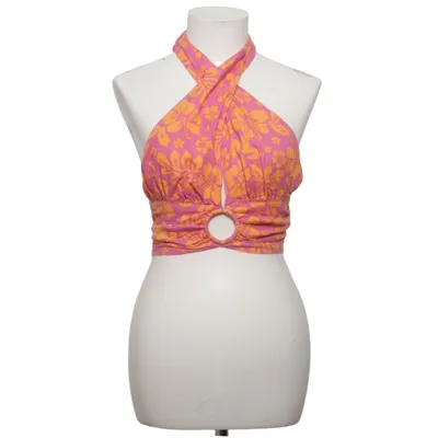 Halter neck top (Pink, Orange, Multicolored) from Bik Bok Linen, Viscose