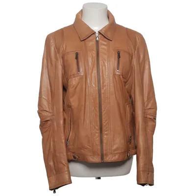 Läderjacka (Brun) från Prato Skinn, Polyester