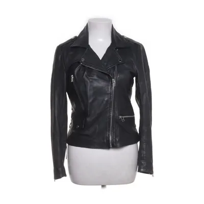 Leren jack (Zwart) van Goosecraft Leer, Polyester