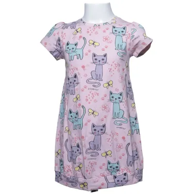 Robe (Rose, Multicolore) de Lindex Kids Coton, Élasthane