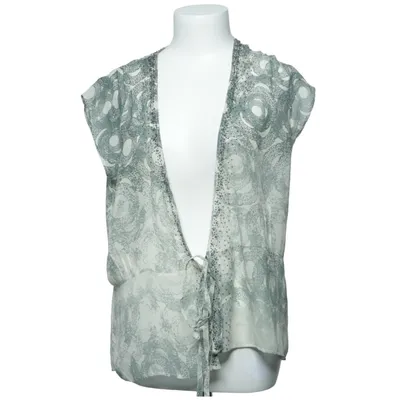 Top (Green, White) from Turnover Silk