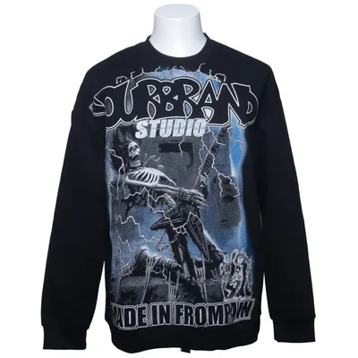 Sweatshirt (Black, Blue) from Fashion Style Cotton, Polyester
