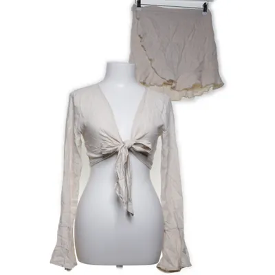 Set (Flare Tie Linen Top) från NLY One Linne, Viskos