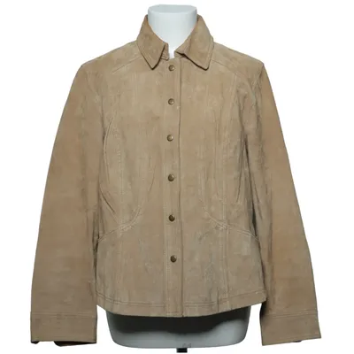Leather jacket (Beige) from Coldwater Creek Leather, Polyester