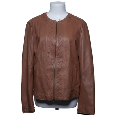 Leren jack (Bruin) van Cabrini Acetaat, Leer
