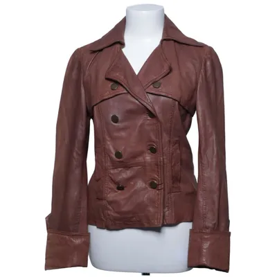 Läderjacka (Brun) från Max & Co. Bomull, Skinn, Polyester