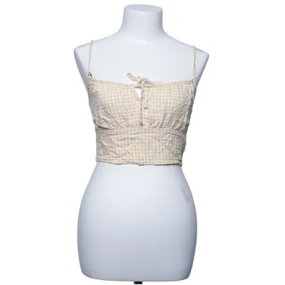 Crop top (Jaune, Blanc) de Hollister Élasthane, Polyester, Viscose