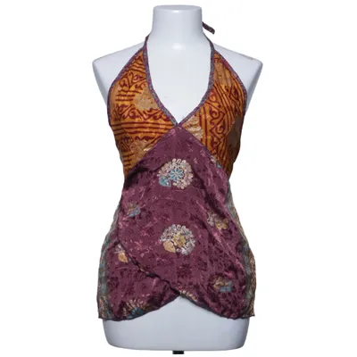 Neckholder Top (Braun, Gelb, Mehrfarbig) von Sofia Seide